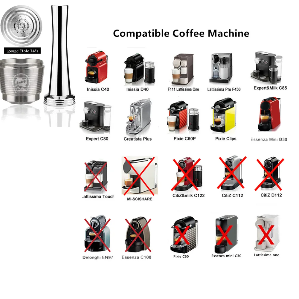 ICafilas для многоразового использования Nespresso кофе капсулы Многоразовые Фильтр из