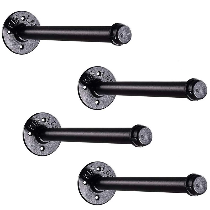 

Industrial Pipe Shelf Brackets, 20 cm Wall Mounted Iron Supports Rustic Shelving Brackets for Hanging Custom Floating Shelves(4