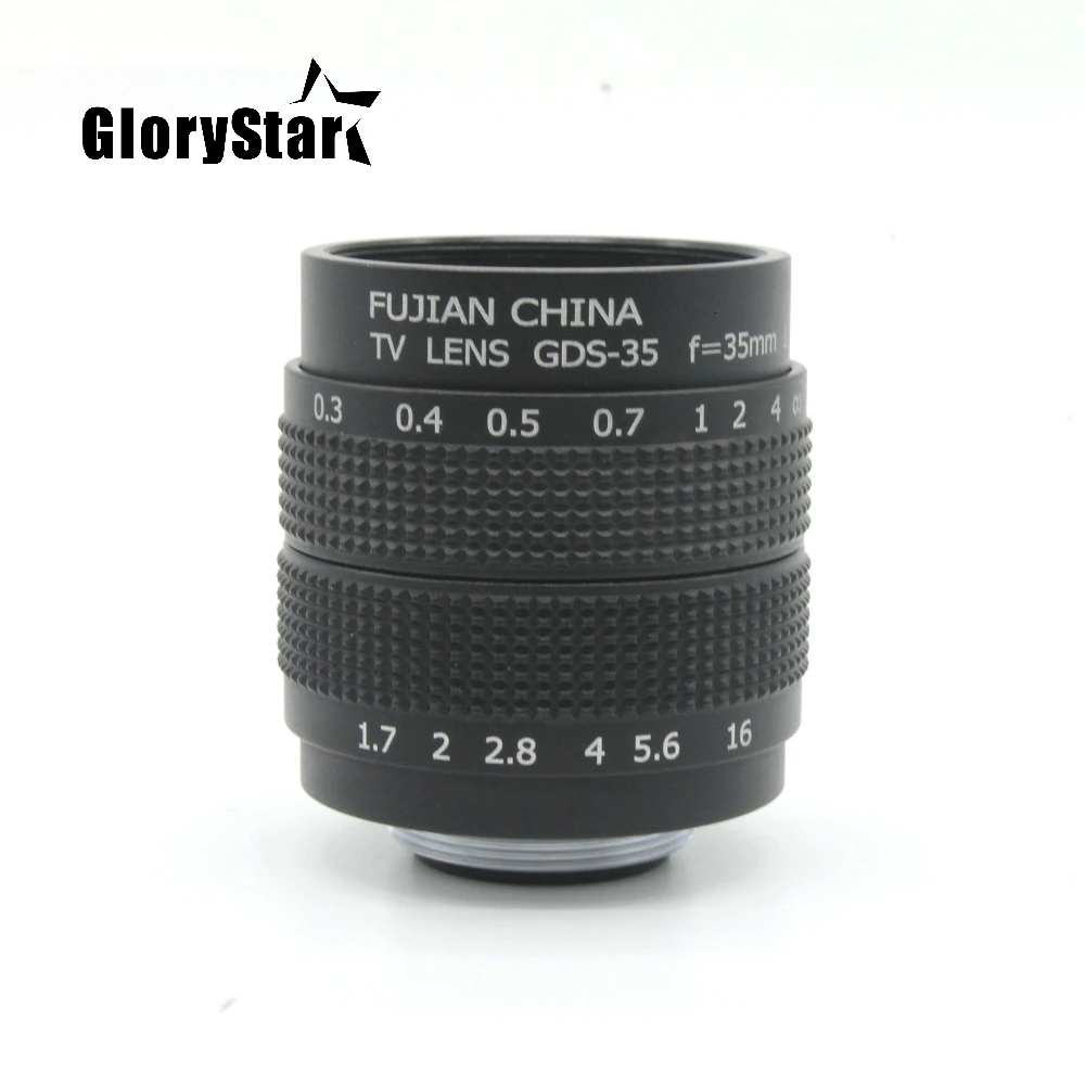 GloryStar черный 35 мм F1.7 CC ТВ фильм объектив+ крепление для EOS M+ Марко