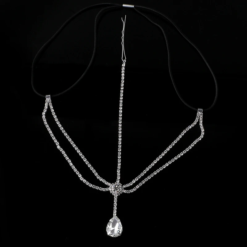 

Crystal Rhinestone Bridal Wedding Headpiece Headband Head Hair Forehead Chain Women Hair Accessories