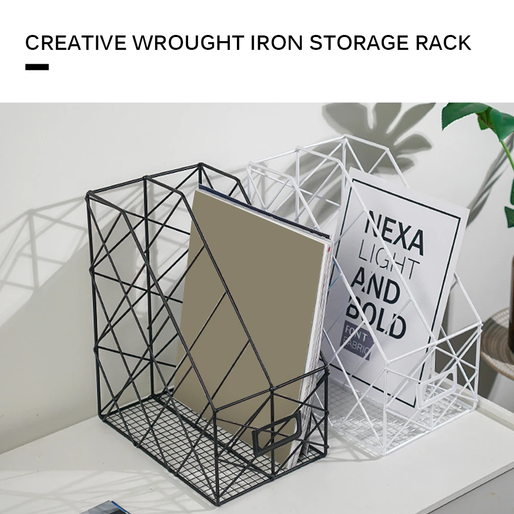 New Mesh Book Shelf 2 Grid Book Metal Bookends Book Shelves Desk Organizer Office Shelves School Stationery For Kids