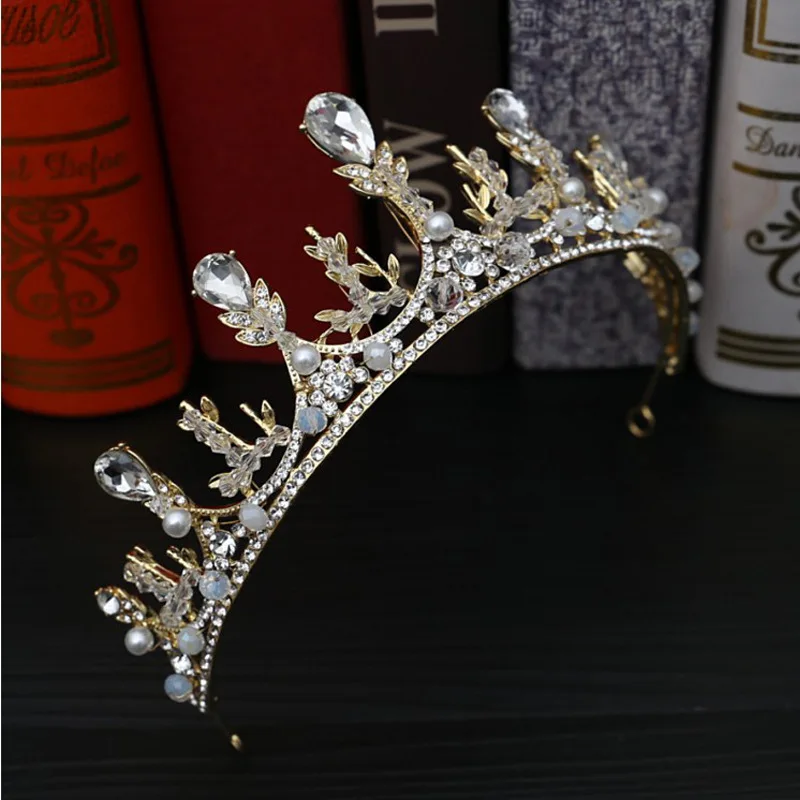 

Korean Style Bride Headdress 2018 Marriage Formal Dress Modeling Ornament Handmade Beaded Bracelet Princess Crown Crown Women's