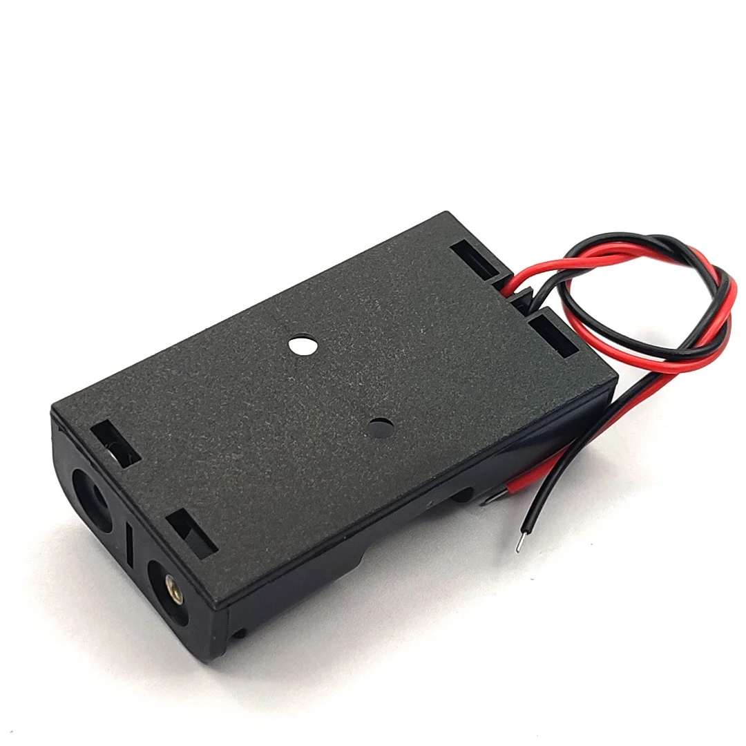 GTIWUNG 6-delige 4 AA-batterijhouder, batterijhouder-doos met draad, zwarte plastic batterijen-doos met pin, 4 X 1.5V 6V AA-batterijhouder met kabels