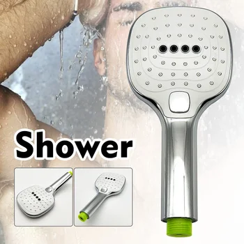 

Handheld Adjustment Button Durable Shower Head Bathroom Big Spray Water Saving Practical Rustproof Electroplate Surface Home
