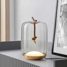 Brox – lampe de Table en chanvre minimaliste, créative, en verre, art décoratif, lampe de table de styliste, lampe de Table sur pied pour chambre à coucher