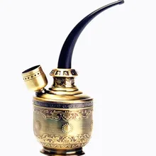 Популярная бутылка водопровод переносной мини-кальян Золото Нержавеющая сталь табака курительная трубка здоровья фильтр стеклянная труба