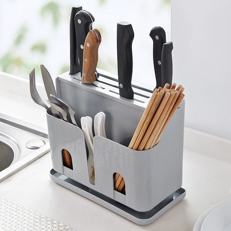 Organizador multifuncional para cuchillos, soporte para cuchillos, tenedor,  cuchara, tabla de almacenamiento de cubiertos de corte, vajilla, accesorios  de cocina - AliExpress