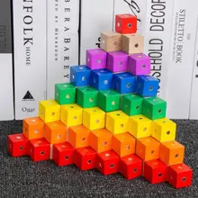 

10Pcs Wooden Magenetic Cubic Blocks Bricks DIY Building Educational Kids Toy