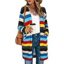 

2021 Winter New Loose Digital Printing Long Sleeve Cardigan Jacket for Women
