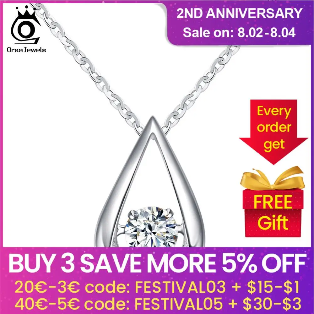 Ювелирные изделия ORSA JEWELS Серебряные подвесные ожерелья для женщин с цирконием