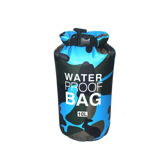 30L Waterproof Swimming Bag Dry Sack Camouflage Colors Fishing Boating Kayaking Storage Drifting Rafting Bag 2L 5L 10L 15L XAZ9 10L SkyBlue