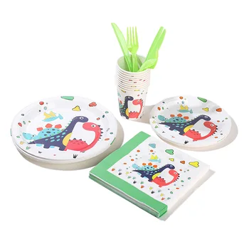 

80pcs/lot Dinosaur theme party paper plate cup napkin for kid baby shower party anniversary party decoration supplies