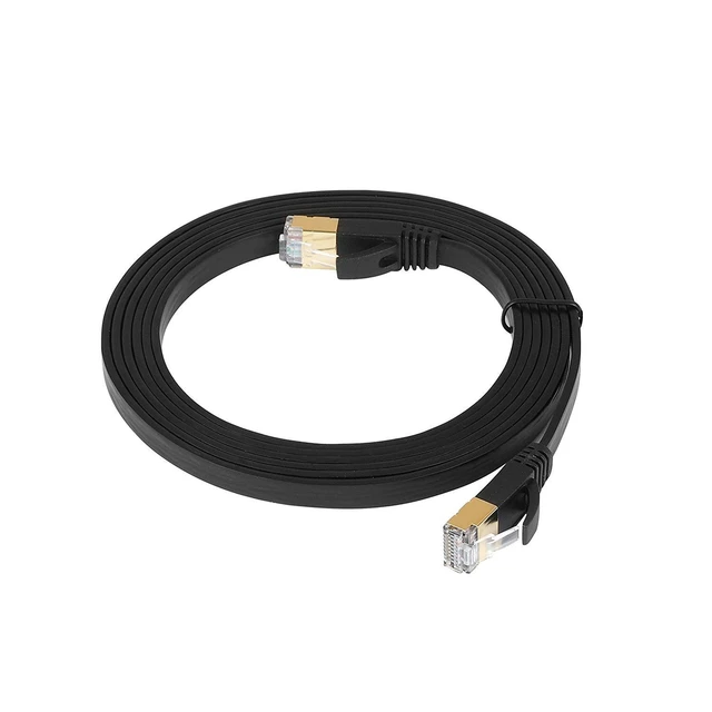 White Black Cat7 Flat Cable Ethernet Cat 7 20m 15m 10m 8m 5m RJ45 Network  Cable Cat7 Patch Cord for Router Modem RJ 45 Lan Cable - AliExpress