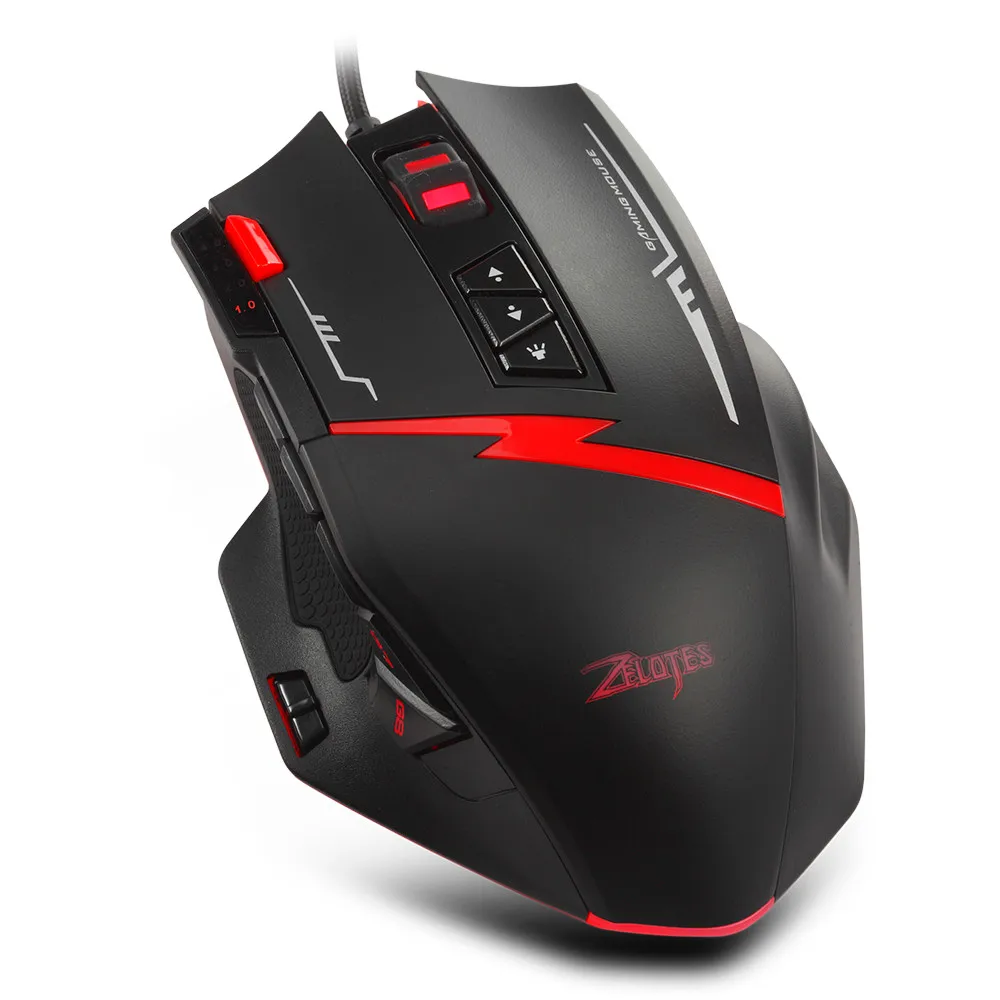 Zelotes C15 игровая мышь 7000 DPI 13 программируемых кнопок RGB светодиодный настраиваемый 6