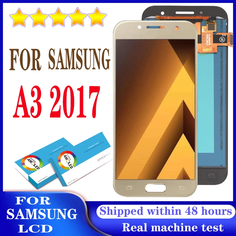 100% Оригинальный Amoled 4 7 ''дисплей для Samsung Galaxy A3 2017 A320 A320F Полный ЖК-сенсорный
