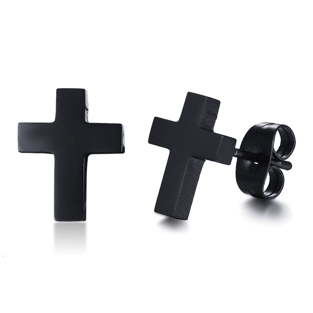 BLACK CROSS DOUBLE BRAIDED LEATHER BRACELET MAGENTIC CLASP  MEN'S JEWELRY GIFT FOR HER