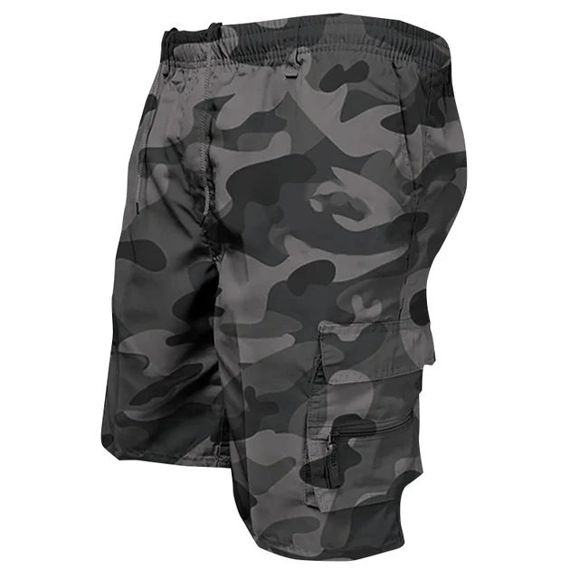 2022 Summer Men's Cargo Shorts Bermuda Cotton High Quality Hot Sale Army Military Multi-pocket Casual Male's Outdoor Short Pants Camouflage Grey