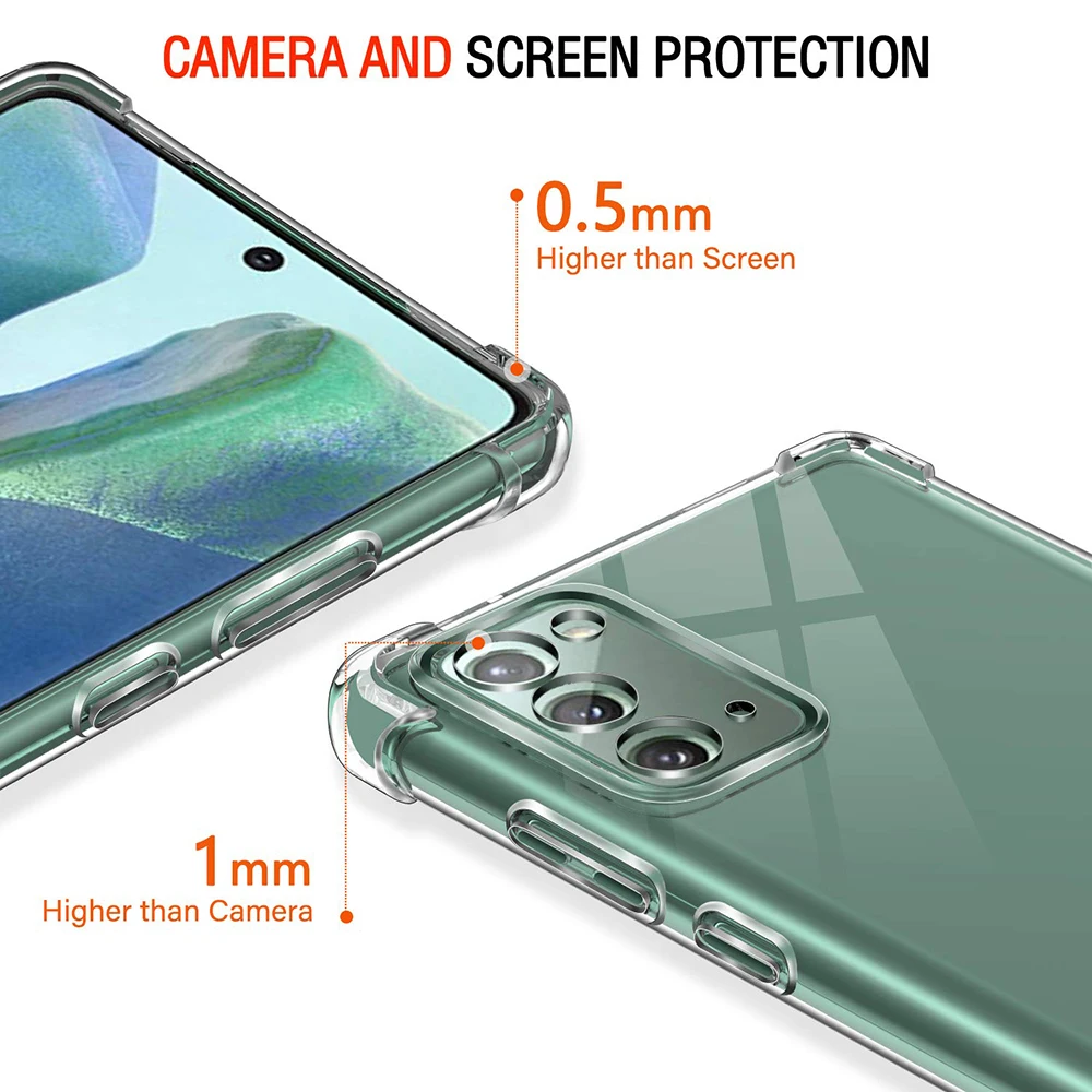 Shockproof Clear Phone Case For Samsung Galaxy Note 20 5G Soft TPU Phone Back Cover for Samsung Galaxy Note 20 Ultra 5G