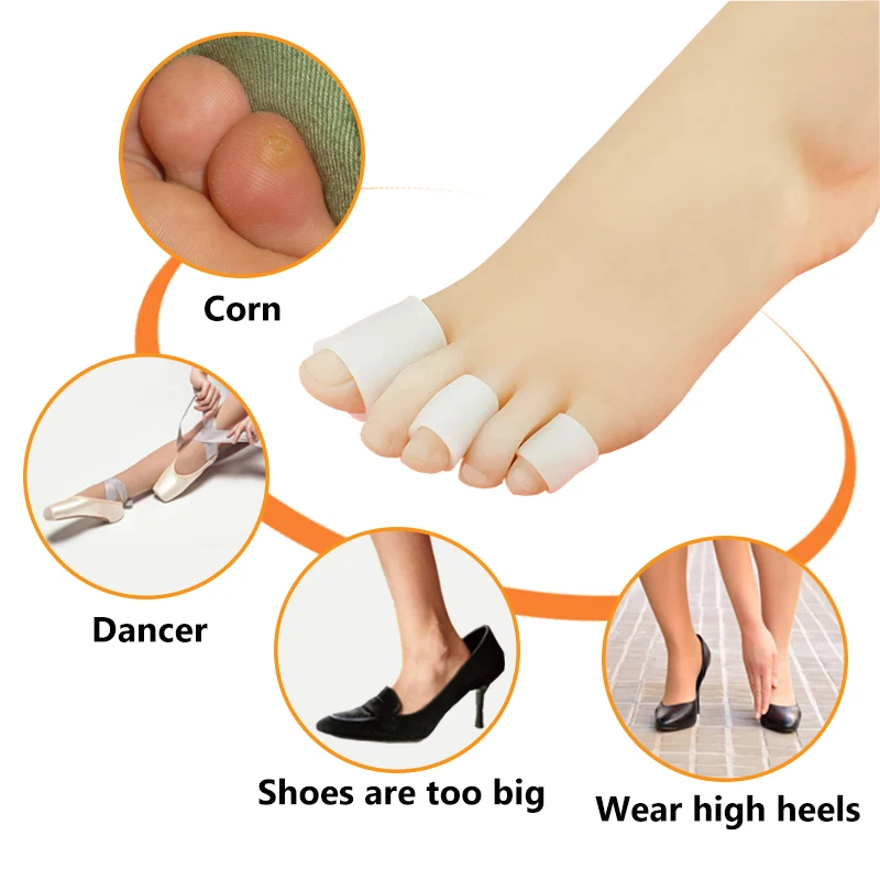 2Pieces Transparent Gel Fingers Protector Callus Corn Corrector Hammer Toe Separator Foot Care Tool Suport H051