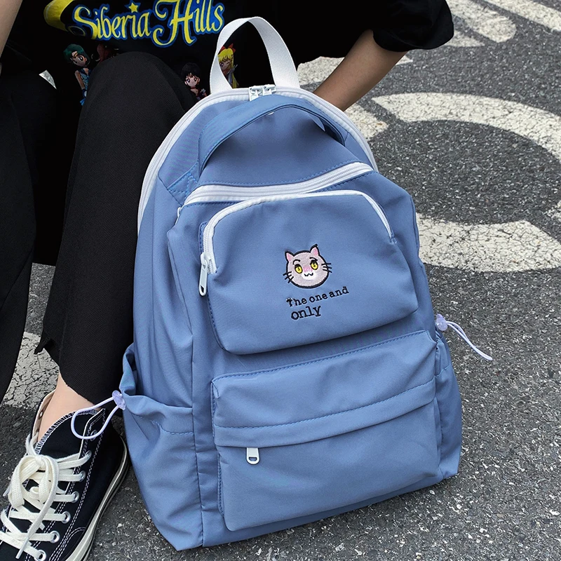 

2020 Fashion Women Waterproof Nylon Backpack Female Schoolbag Bag for Teenager Girls Muti-Pocket Travel Book Bags Mochila