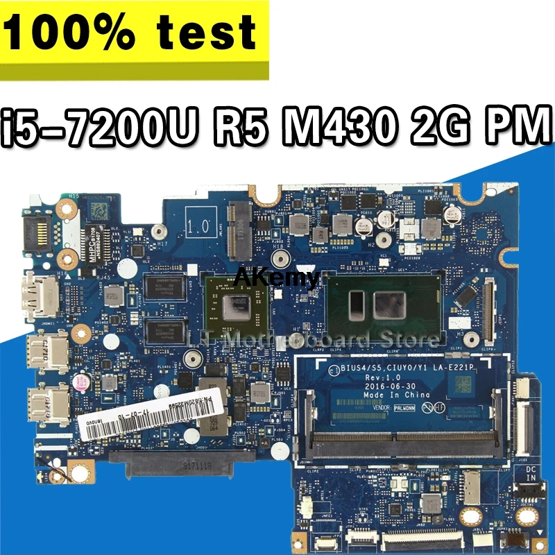

For Lenovo Yoga510-14ikb flex-4-1480 notebook PC motherboard i5-7200U R5 M430 2G solo display la-e221p 100% test OK