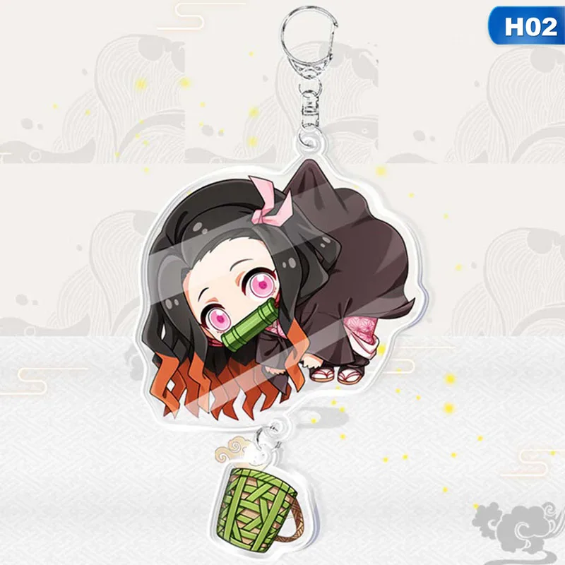 Аниме демон убийца Kimetsu No Yaiba Kamado Tanjirou косплей реквизит брелок Kamado Nezuko акрил прекрасный брелок для ключей
