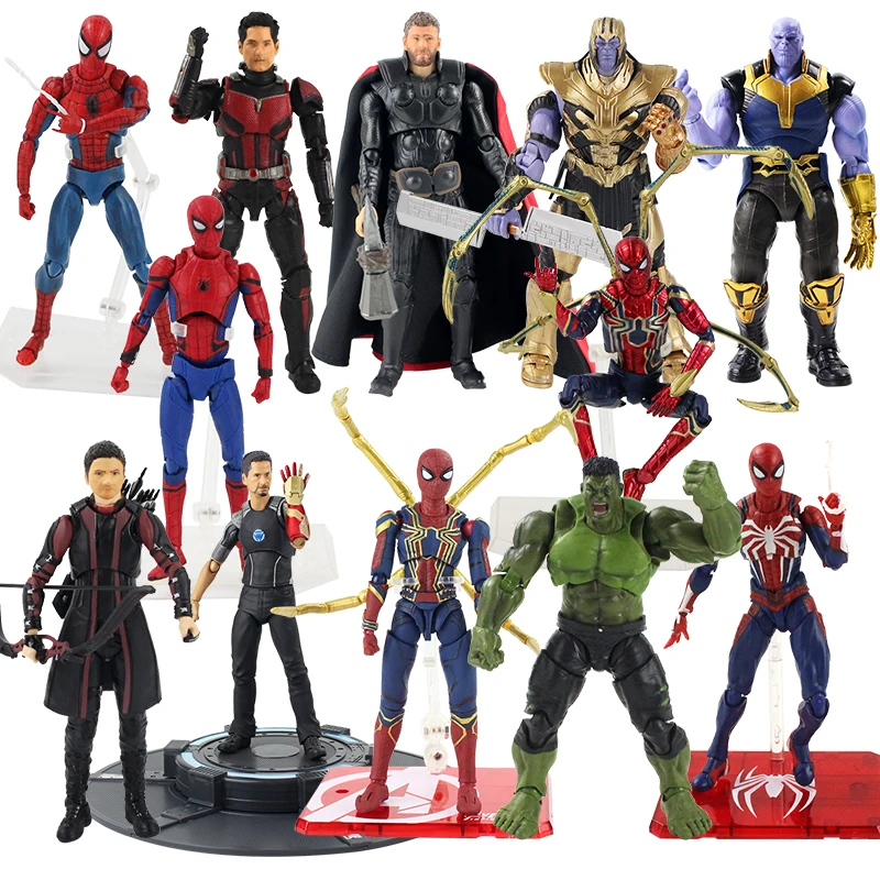 Marvel SHF Мстители Бесконечная война ПВХ фигурка игрушки Человек паук танос Халк Тор