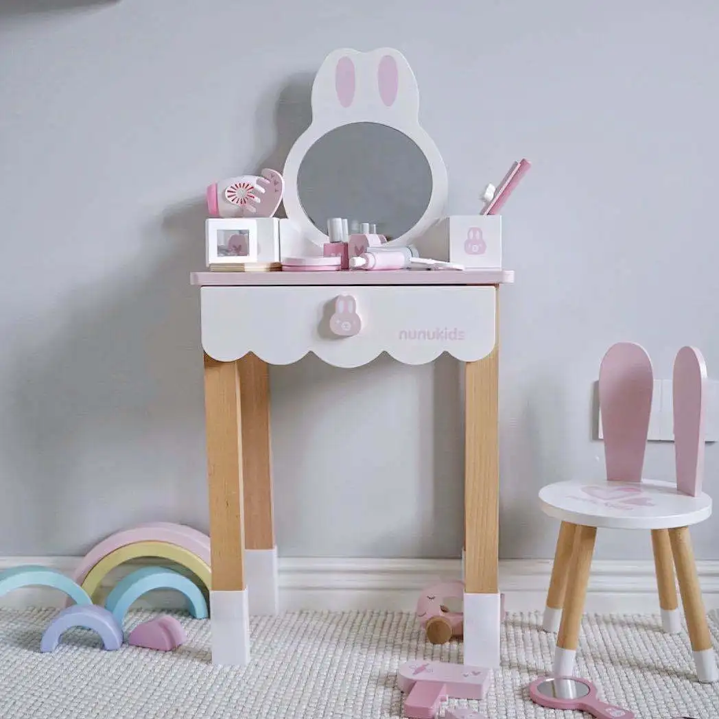 Nunukids Children Wooden Simulation Dressing Table Princess