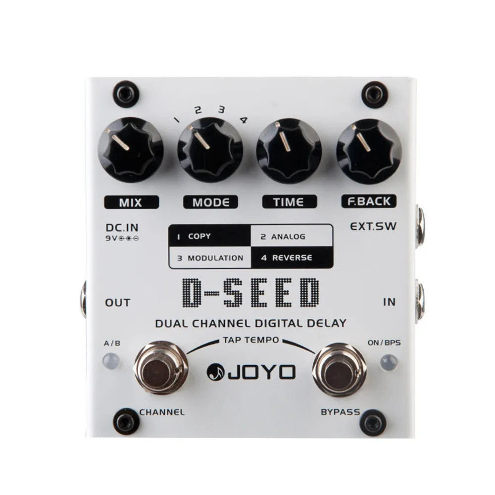 JOYO D-SEED электрогитара 17 мс-1000 мс задержка времени педаль эффектов двухканальный цифровой задержки гитары звук регулировки тюнер гитарная часть
