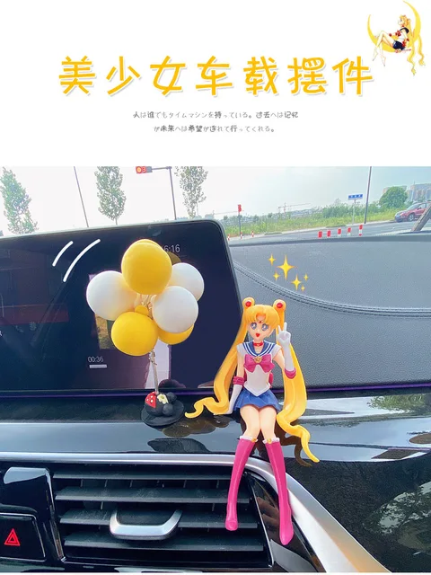 Car Interior Accessories Anime Sailor Moon Beautiful Girl Action Figure  Ornaments Balloon Auto Air Outlet Decoration Girls Gifts - AliExpress