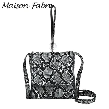 

Maison Fabre Bag women Leather crossbody bag Phone snake print shoulder bag strap handles 2020 elegant Ladies vintage handbag