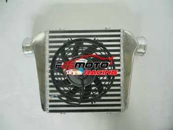 

Universal FMIC Aluminum Intercooler + Fan 280x300x76mm 3'' 76mm IN/OUT PIPE TUBE Turbo Inter Cooler BAR & PLATE