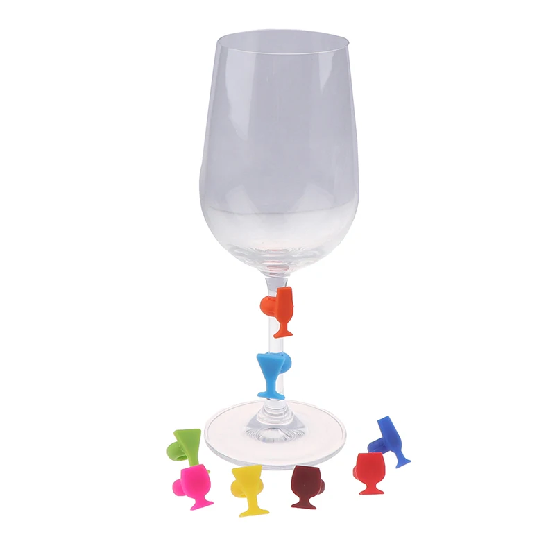 Silicone Tag Red Wine Glass Label Cup Marker Drink Identification Set QK 