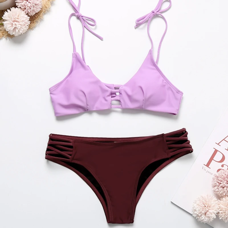 Бикини вязаное крючком купальник из 2 предметов женское бикини стринги