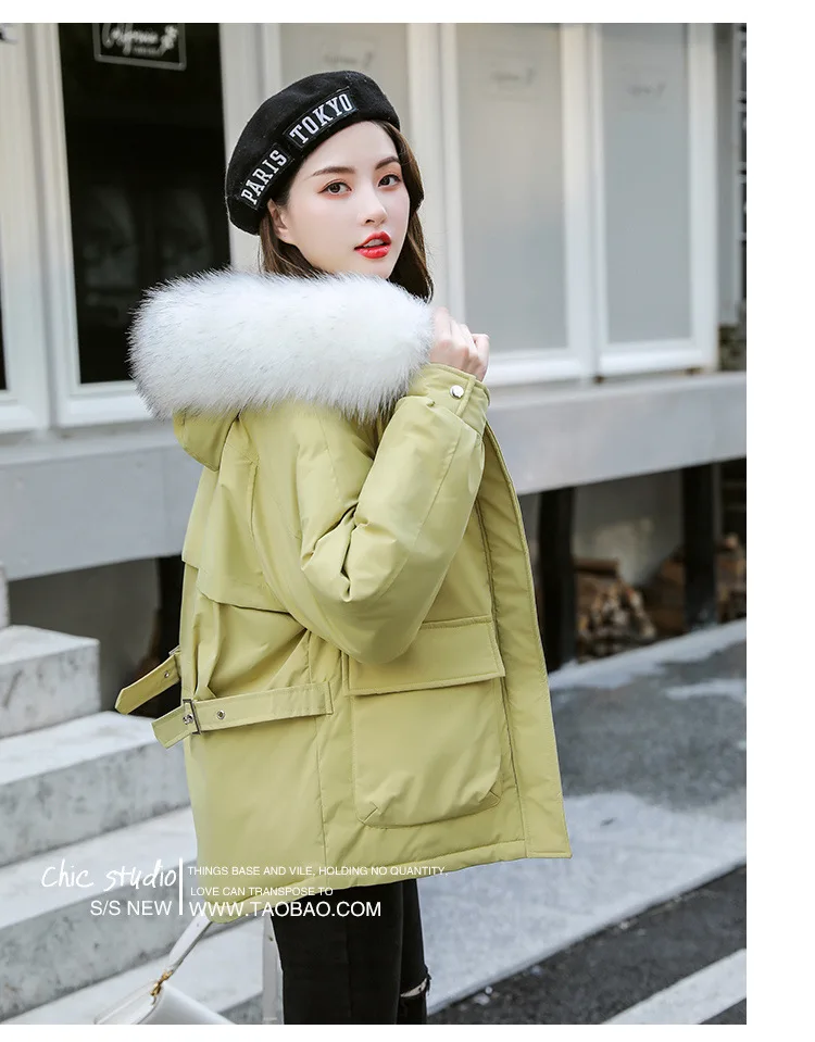 High-End Large Size Cotton Coat WOMEN'S Coat Autumn And Winter New Style Fashion Loose-Fit Slimming-Style Short Hooded Fur