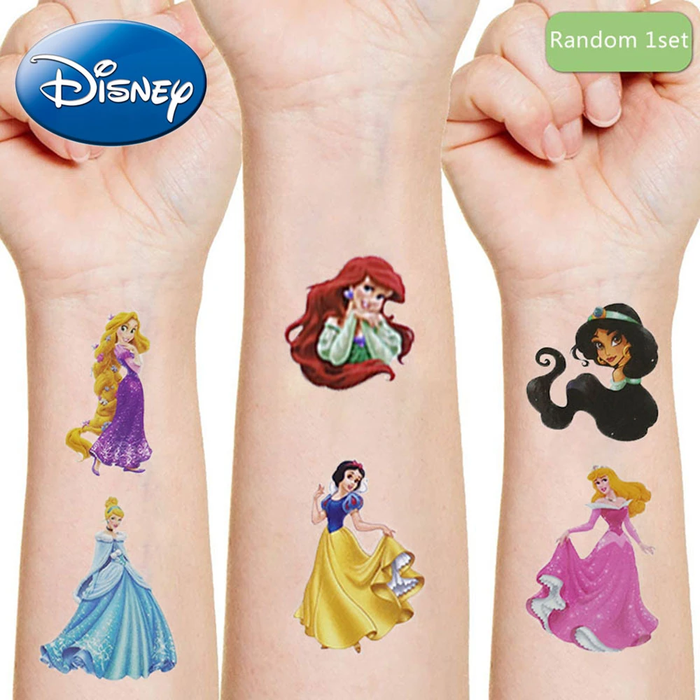 Disney Princess Anime Figures Cinderella Snow White Sandy Ariel Tattoo Sticker Random 1pcs Cartoon Girls Christmas Birthday Gift Aliexpress