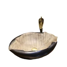 

Yiye Flat Boat Shaped Art Table Basin Creative Retro Ceramic Washbasin Industrial Style Antique Wash Basin