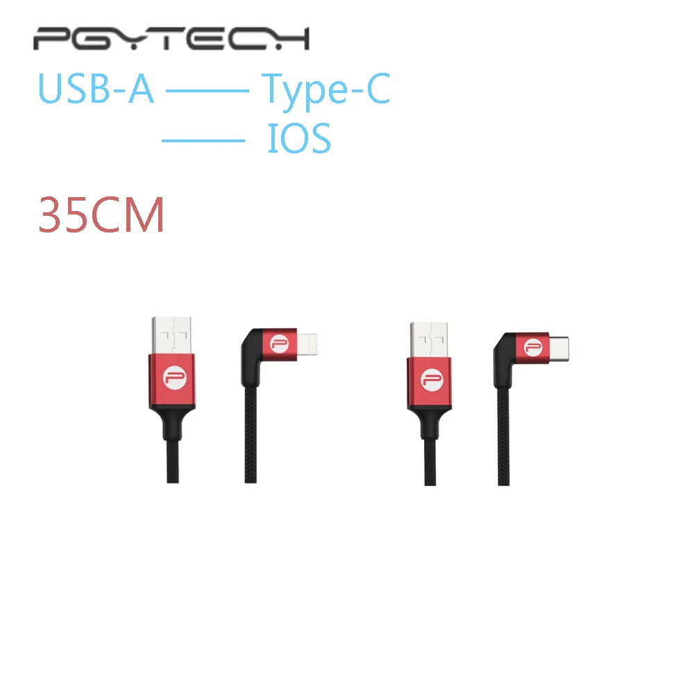 PGYTECH 35 см USB A Lighting/Type C кабель передачи данных для DJI Mavic Air 2/Mavic Mini Drone|Чехлы