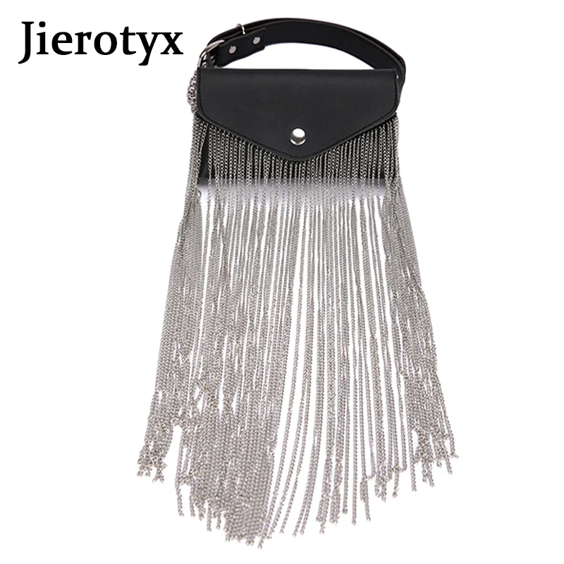 JIEROTYX сумка-мессенджер с серебряной кисточкой из искусственной кожи, модная женская сумка на плечо, женская сумка на талию, женская сумка