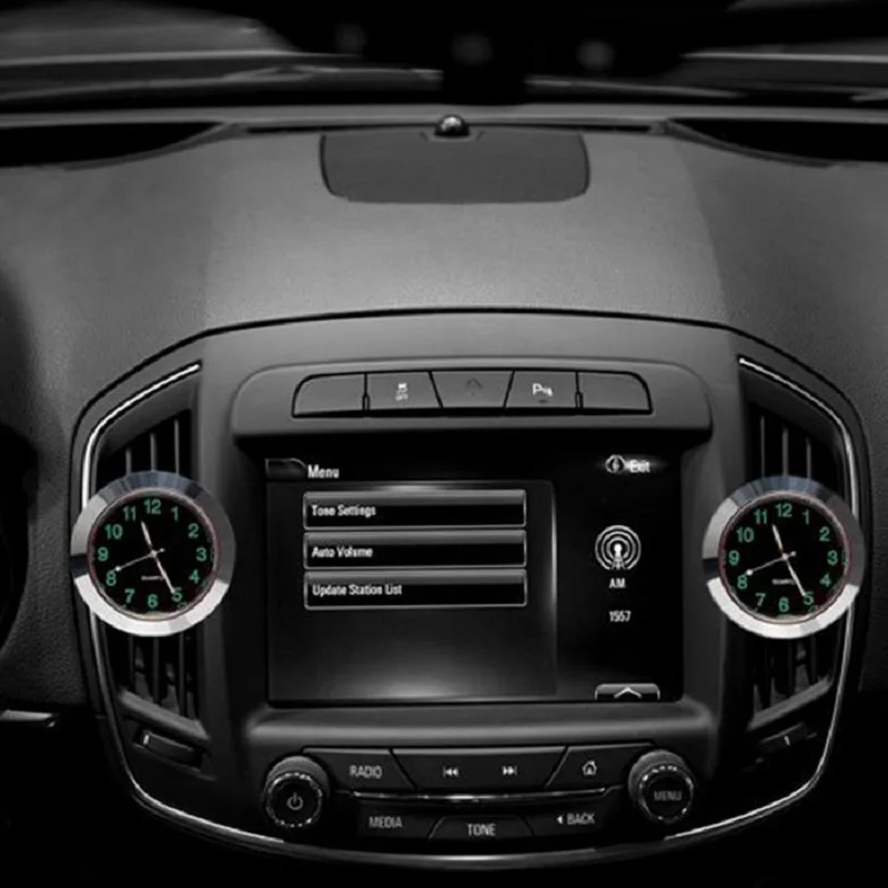 43 мм мини автомобиль светящиеся электронные часы Интерьер кварцевые аналоговые часы декор с зажимом Высокое качество материал автомобильные часы