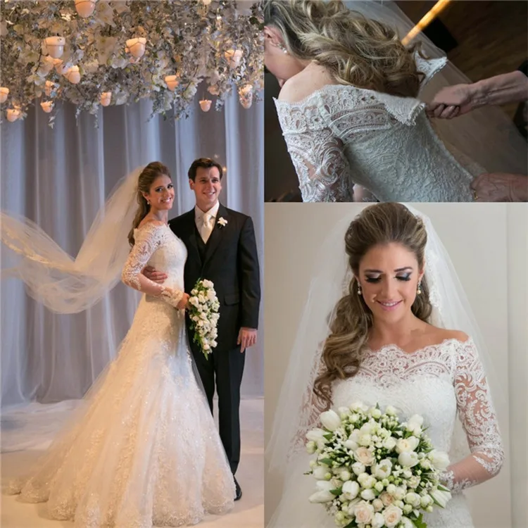 

Pretty Jewel Neck Back Zipper Applique Capped Party vestido de noiva bridal Gown Floor Length 2018 mother of the bride dresses