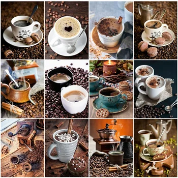 

HUACAN 5D Diamond Painting New Arrival Coffee Home Decor Full Square Mosaic Landscape Diamond Art Embroidery Sale