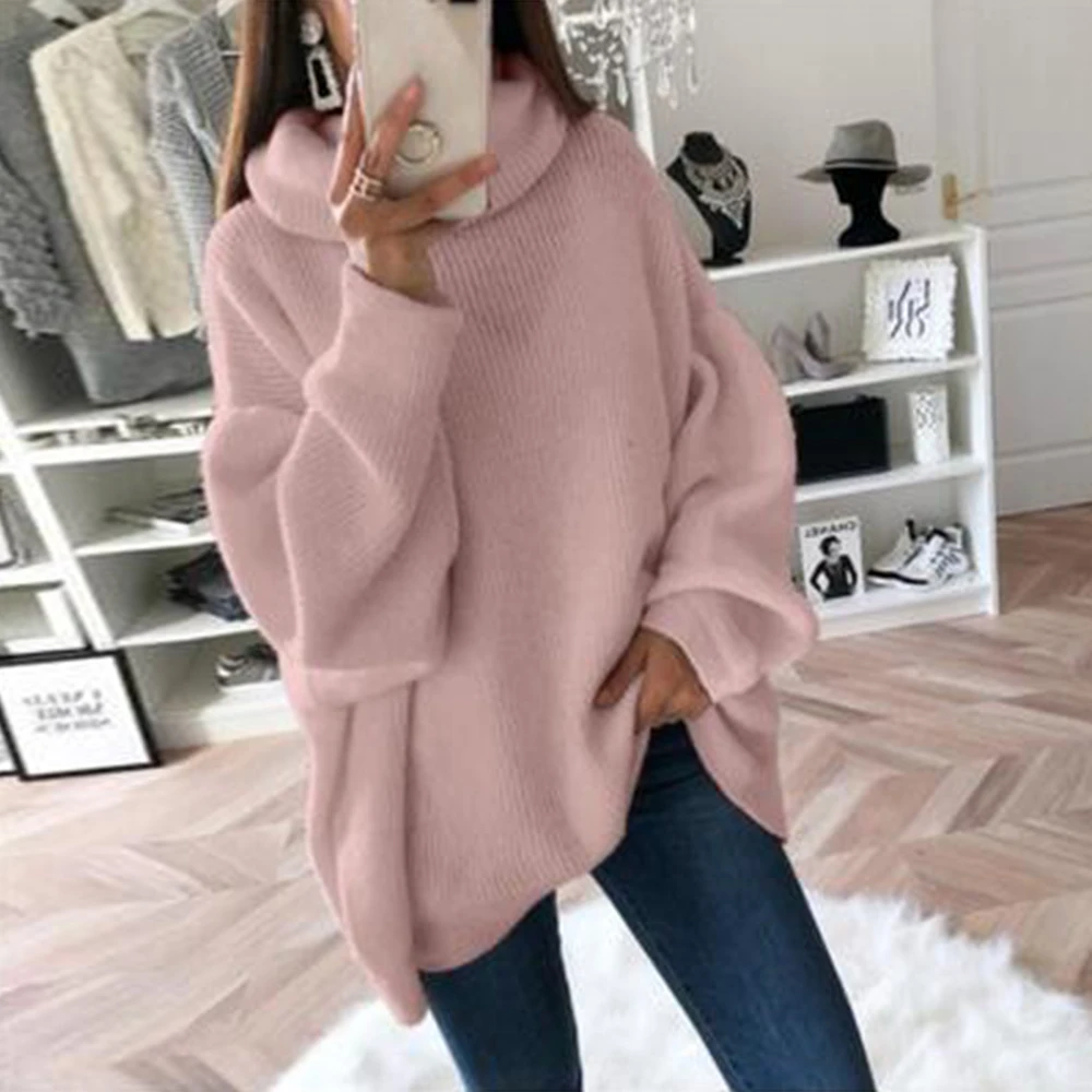 

JODIMITTY Spring Winter Women Sweaters Loose Turtleneck Sweaters 2019 Newest Casual Lady Knitwear Women Long Sleeve Jumpers Tops