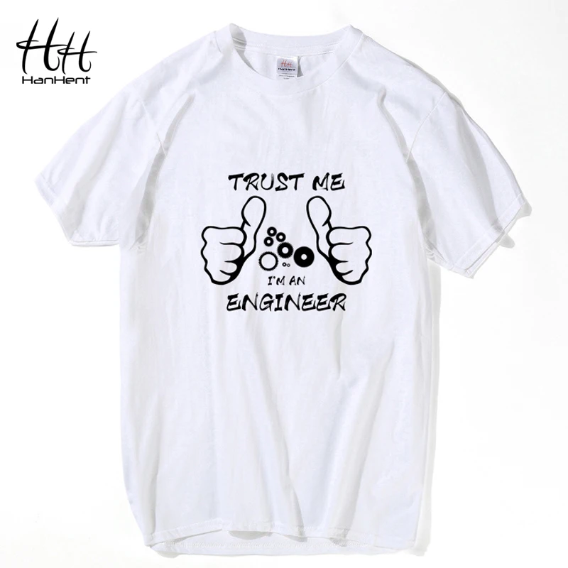 Забавная Новая модная мужская футболка HanHent с надписью TRUST ME Я инженер Мужская