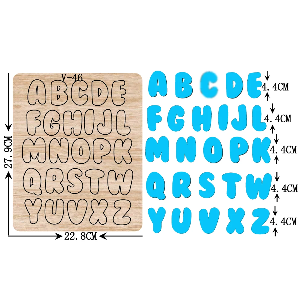 DIY New A-Z wooden dies  cutting dies for scrapbooking Thickness/15.8mm /V-46