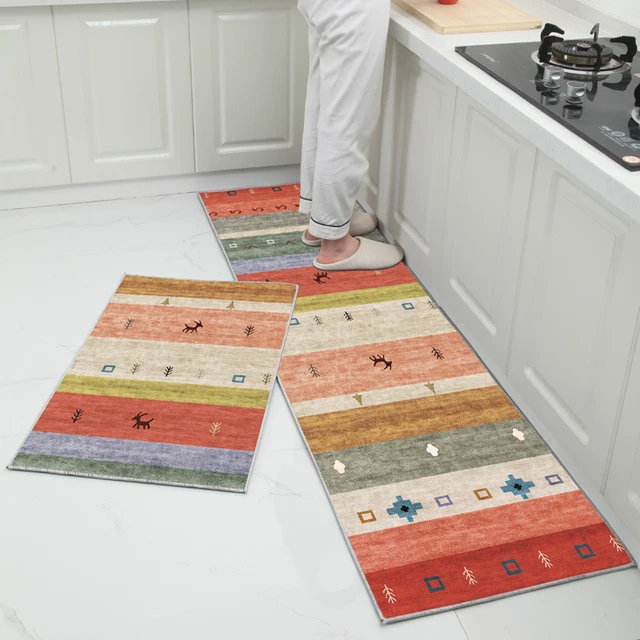 Pauwer Farmhouse Kitchen Rugs Set of 3 Boho Kitchen Mats for Floor  Waterproof Non Skid Washable Kitchen Mat Floor Carpet Runner Rugs for  Kitchen