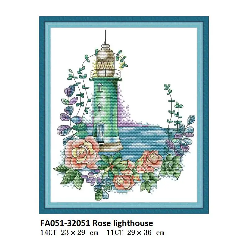 Cross Stitch FA051 Joy Sunday Счетный Набор для вышивки крестом пейзажная живопись Маяк вышивка-Шитье Сделай Сам узоры 14ct 11ct DMC хлопковая нить - Цвет: Cross Stitch FA051