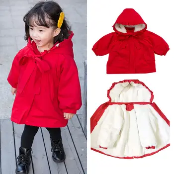 

Baby Little Girls Jacket Winter Coats 2020 Fleece Hooded Kids Toddler Outfits Little Red Riding Hood Infant Clothes 2 4 5 Years
