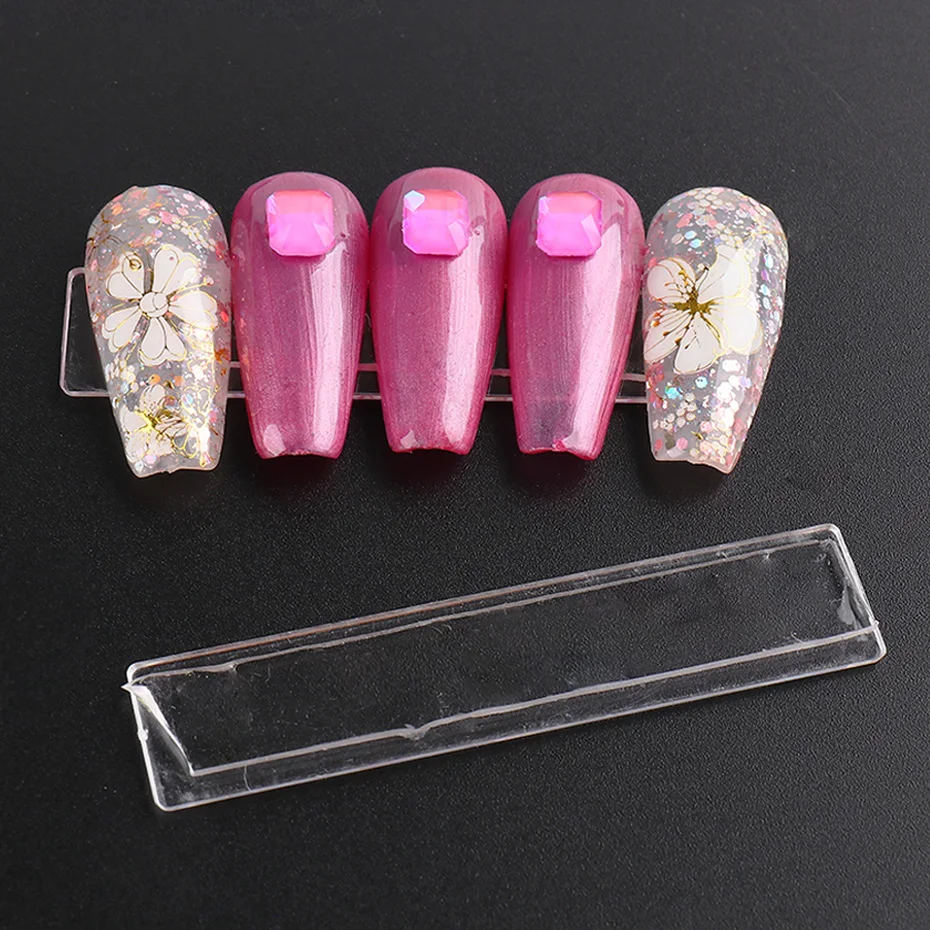 Clear False Nails Tips Display Stand Holder Gel Polish Showing Shelf Double-Side Adhesive Tapes Stickers Manicure 3
