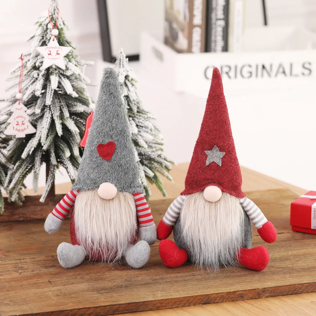 Christmas Striped Faceless Doll Little Figurine Ornament Decoration Nordic Gnome Land God Old Man Doll Room Decoration navidad